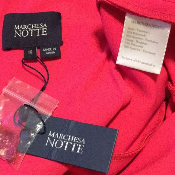 Marchesa Notte Draped Beaded Flower Embroi… - Picture 9 of 9